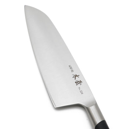 【特別価格】No.224　 木屋サバティエ三徳包丁（鎌型包丁）　165mm　ステンレス全身鍛造